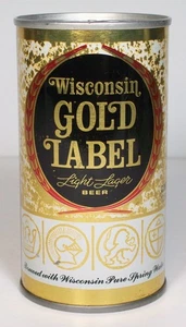 Lata de cerveza vacía Wisconsin Gold Label Light Lager 12 oz USBC 135-22 Jos Huber - Imagen 1 de 6
