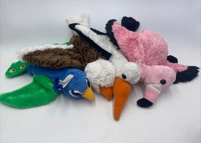 CalToy Hand Puppets Lot of 4 Eagle Peacock Pelican Flamingo  11" 11L - Image 1 of 4