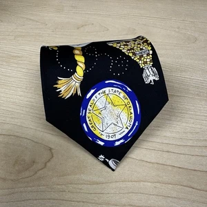 Vintage Ronda Roush Studios State Of Oklahoma Men’s Silk Neck Tie AOP Black - Picture 1 of 7