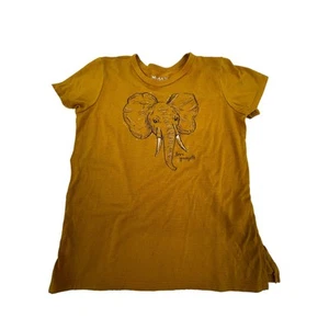 Mudd Girls Yellow Elephants Graphic Short Sleeve T-Shirt Youth Size 10 - Picture 1 of 4