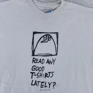 Vintage Read Any Good T-Shirts Lately? Shirt Mens XL Art SR Studio Funny Joke - Picture 1 of 11