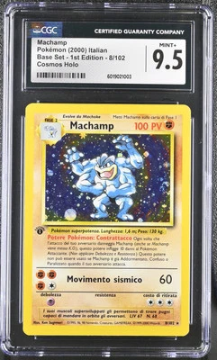 CGC 9.5 Machamp Italian Base Set 1st Edition 8/102 Cosmos Holo Pokemon Card - Image 1 of 2