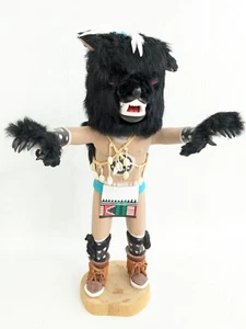 Hopi (Hon) Kachina (Schwarzbär) Künstler signiert Seona - riesiges Display 17,5" - Bild 1 von 21
