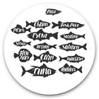 2 x Vinyl Stickers 25cm (bw) - Fish Fishing Trout Carp Tuna Ocean Sea  #40844