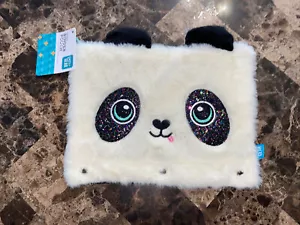 Pen + Gear 3-Ring weicher Plüsch Panda Mappe Federmäppchen mit Glitzeraugen kostenloser Versand - Bild 1 von 4