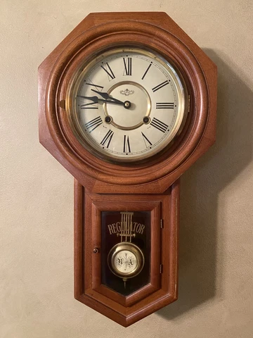 Vintage D&A School House Regulator Wall Clock Pendulum Mechanical Chime Cover