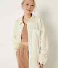 NWT Victoria's Secret PINK Oversized Fleece Shacket Shirt Jacket Cream sz M NEW