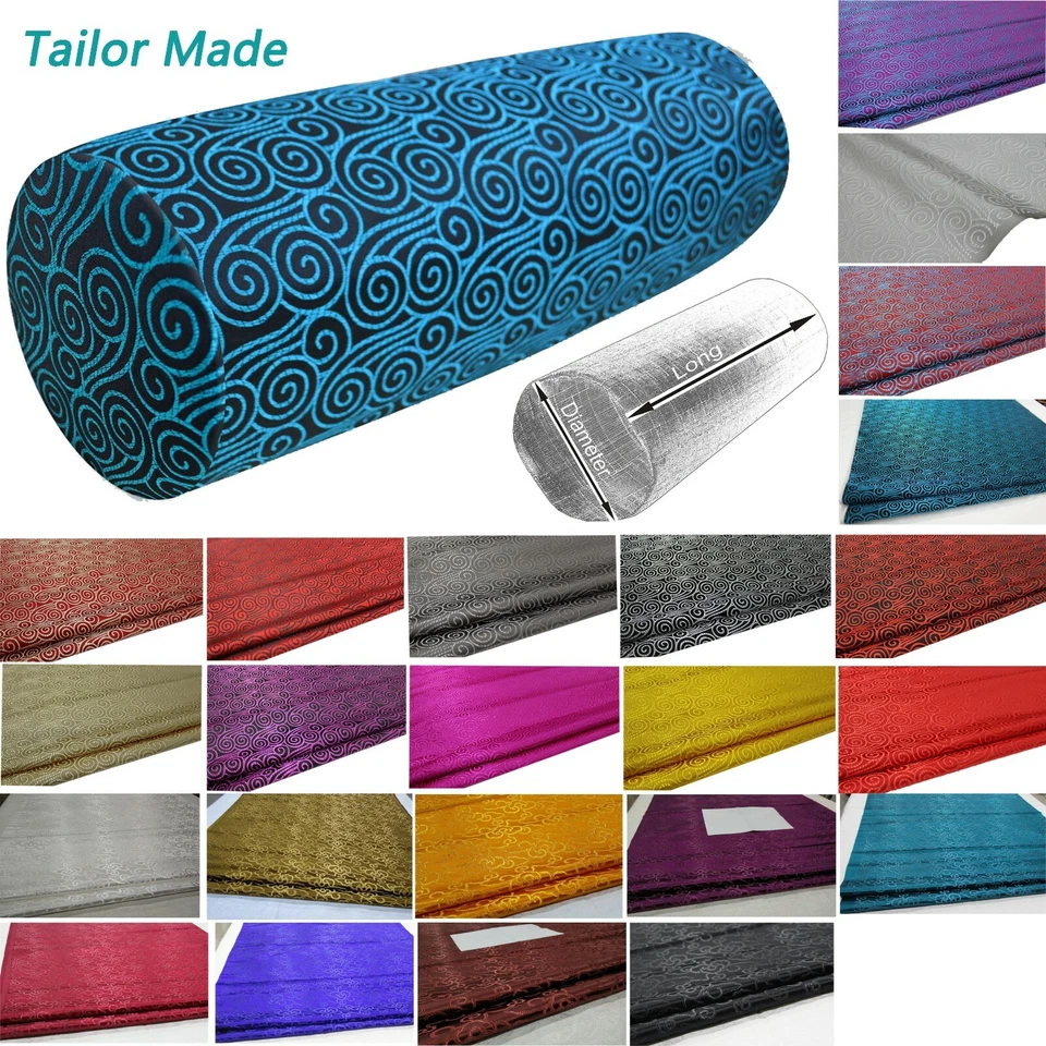 Bolster Cover*Flying Cloud Wave Brocade Neck Roll Long Tube Yoga Pillow Case*BD2 - Image 1 of 4