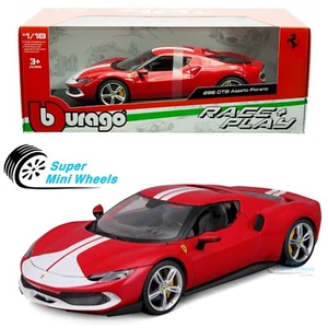 Bburago 1:18 Ferrari 296 GTB Assetto Fiorano – Red with White Stripes - Picture 1 of 6