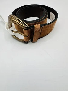 TIME AND TRU Cognac Leather Belt 5 Hole Metal Buckle 1.5 in - Size 3X - NWT - Picture 1 of 3