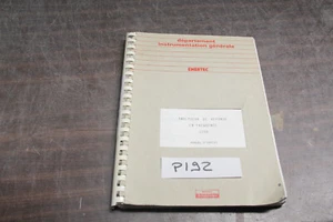 MANUAL ENERTEC 1250 FREQUENCY RESPONSE ANALYZER UTILISATEUR # P192 - Picture 1 of 3