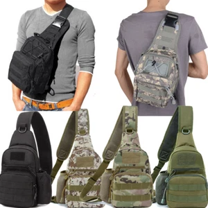 Tactical Sling Chest Shoulder Bag Outdoor Pouch Hiking Camping Travel Backpack - Picture 1 of 52