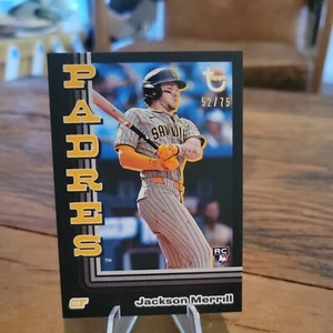 2024 Topps Brooklyn Collection Jackson Merrill RC Black Parallel 52/75 Padres - Bild 1 von 6