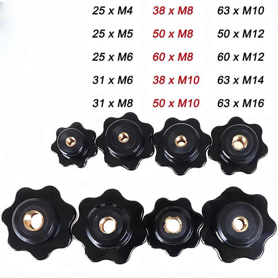 Sterngriff Sternmutter Klemmmutter Sternschraube Flügelmutter M4 M5 M6 M8 - M16 - Bild 1 von 1