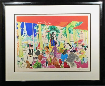 LeRoy Neiman "Chez Francis" con marco personalizado Café Europa firmado a mano 193/275 certificado de autenticidad Foto 1 de 4