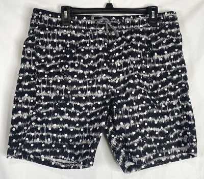 Volcom Mens Swim Trunks Drawstring Remote Print Above Knee Black and White XL - Image 1 of 4