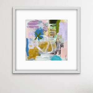 OOAK painting art Bold Contemporary Abstract Expressionism Soft Colors by KatC - Picture 1 of 8