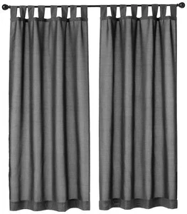 No. 918 Trevor Heathered Texture Semi-Sheer Tab Top Curtain Panel Pair 40" x 63" - Picture 1 of 6