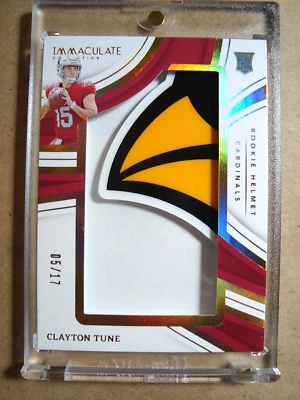 2023 Clayton Tune Panini Immaculate Rookie Helmet Logo Patch RC /17 🔥🔥🔥 - Image 1 of 3