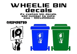 Juego de 2 calcomanías gráficas de vinilo de casa personalizada Banksy Rat Wheelie Bin - Imagen 1 de 2