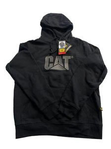 CATERPILLAR Hood Sweatshirt Black NEW Medium Mens (Embroidered Front) S3 Cord Sy - Picture 1 of 13