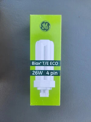 (10 Pk) GE 97615 F26TBX/830/A/ECO 26W T4 Triple Tube CFL4pin G24q-3 3000k Warm - Image 1 of 3