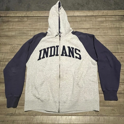 Vintage MAJESTIC Cleveland Indians Zipper Hoodie Size Large Cover