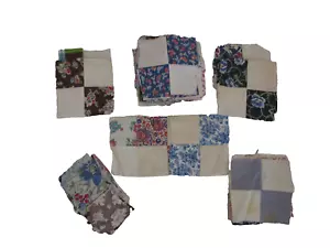 Lotto 63 Toppe Quadrate Vintage Cotone Modello Pazzo Trapunta + Più Pezzi - Foto 1 di 2