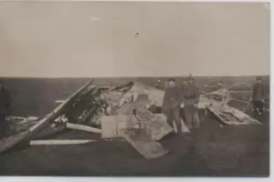 1st WWII Original Photo Postcard Crashed Aviator Plane Soldiers Field Grey Excellent 1 - Picture 1 of 1