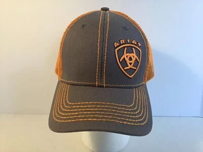 ARIAT snap back Cap Hat mesh grey and orange - Imagem 1 de 4