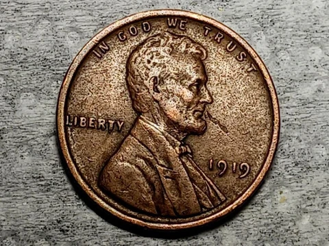 Us Error Coin Rare 1 Of Kind 1919 P Lincoln Wheat Cent Obverse Lamination Crack Cover
