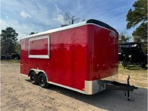 8.5x16 Concession Vending BBQ Cooking Kitchen Event Food Enclosed Cargo Trailer - Picture 1 of 9