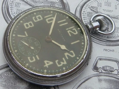 WW2 Waltham military issue British Navy GSTP pocket watch December 1942 in VGWO - Image 1 of 4