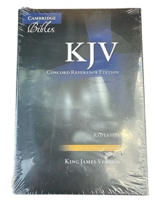 KJV Concord Referenzbibel, schwarzes Kalbsspaltleder, Text mit roten Buchstaben, Daumen - Bild 1 von 4