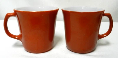 Juego de 2 tazas vintage CorningWare de vidrio con mango en D color marrón cosecha de óxido par Foto 1 de 4