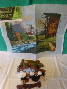 VINTAGE TAPESTRY CANVAS IMPORTED by SEMCO - BUILDING / BRIDGE G2462 - Picture 1 of 5