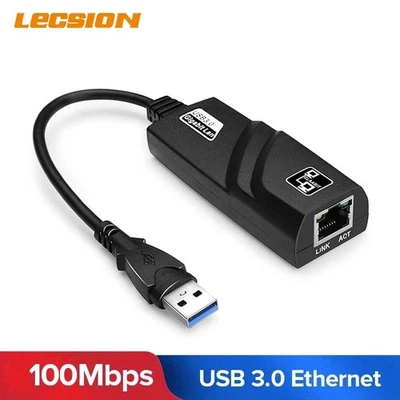 USB 3.0 to LAN ETHERNET Internet Cable Adapter 10/100/1000 Gigabit Connector - Image 1 of 4