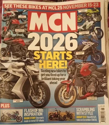 MCN MOTORCYCLE NEWS MAGAZINE 12th NOV 2025 NEW BIKES FOR 2026 at MCL25 - NEW!! - Image 1 of 3