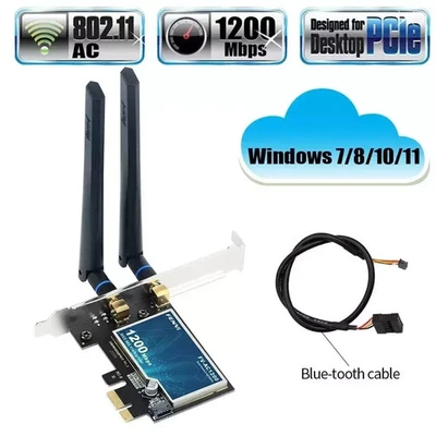 Bluetooth Dual Band AC1200 PCI-E Wireless Card for Desktop PCI wifi adapter 4.0 - Image 1 of 4