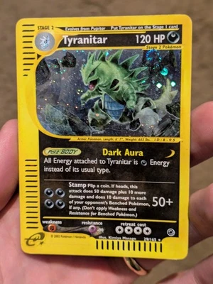 Pokémon TCG Tyranitar Expedition Base Set 29/165 SWIRL Regular Holo Rare MP - Image 1 of 4