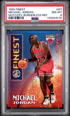 Finest Michael Jordan Mystery Borderless Refractor 1995 PSA 8 ¡Casi nuevo-como nuevo!! Foto 1 de 2