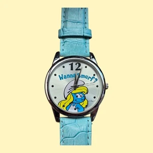VINTAGE WANNA SMURF 50TH ANNIVERSARY LAFIG BELGIUM WATCH - Picture 1 of 3