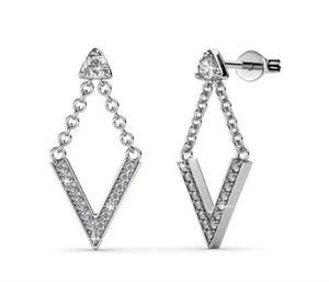 Cate & Chloe Francesca Ohrhänger Swarovski Kristalle 18k Weißgold vergoldet - Bild 1 von 9