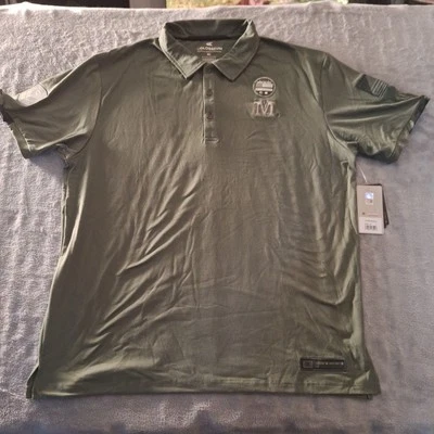 Maine Colosseum Polo Shirt Size XL Dark Green Stretch OHT Appreciation - Image 1 of 4