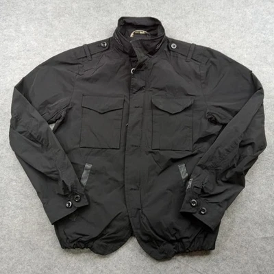 Diesel Jacket Men Large Black Bomber Coat Military Field Biker Zip Front Pockets - Image 1 of 4