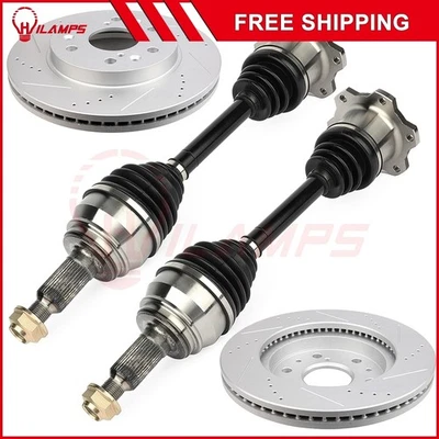 Rotores de discos de freio dianteiro + eixos CV para GMC Yukon XL 1500 6.2L 5.3L 6.0L 2007-15 - Imagem 1 de 4