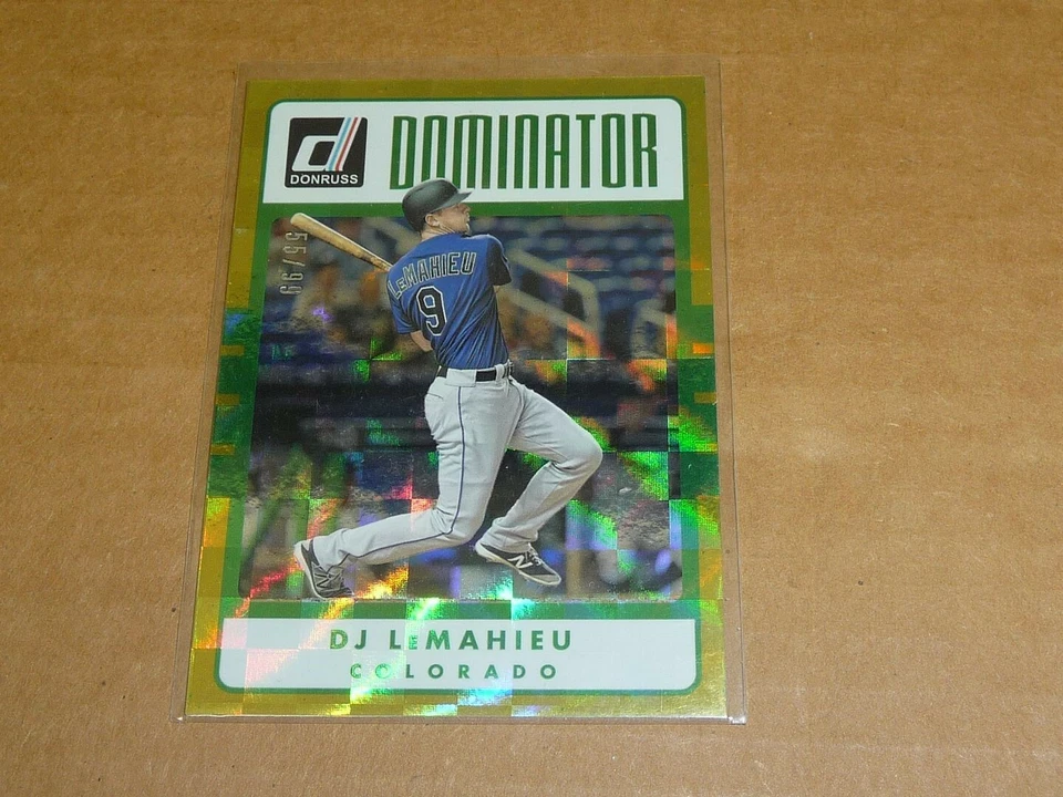 2017 Panini Donruss DJ LEMAHIEU DOMINATOR GOLD ROCKIES YANKEES /99 J1935 - Image 1 of 1