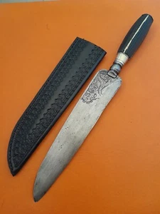very antique XVIII/XIXc Italian robust knife coltello Calabria horn german silv - Picture 1 of 15