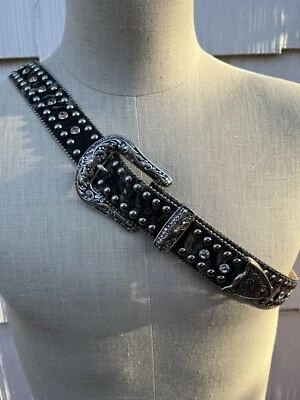 Cinturón negro con cuentas pedrería mujer Nocona talla XL G2U Foto 1 de 4
