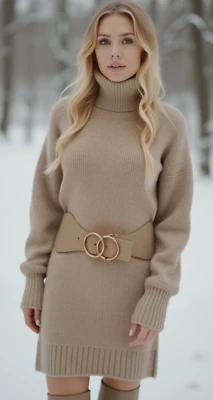 Mujeres Beige Taupe Elastizado Ajuste Cómodo Cinturón Dorado Círculo Grande Hebilla de Metal S M Foto 1 de 4